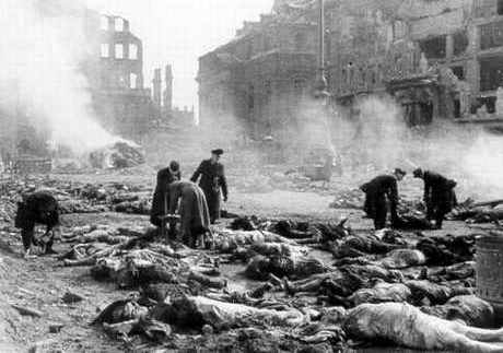 Dresden nach dem Bombenangriff, Bergung der Toten